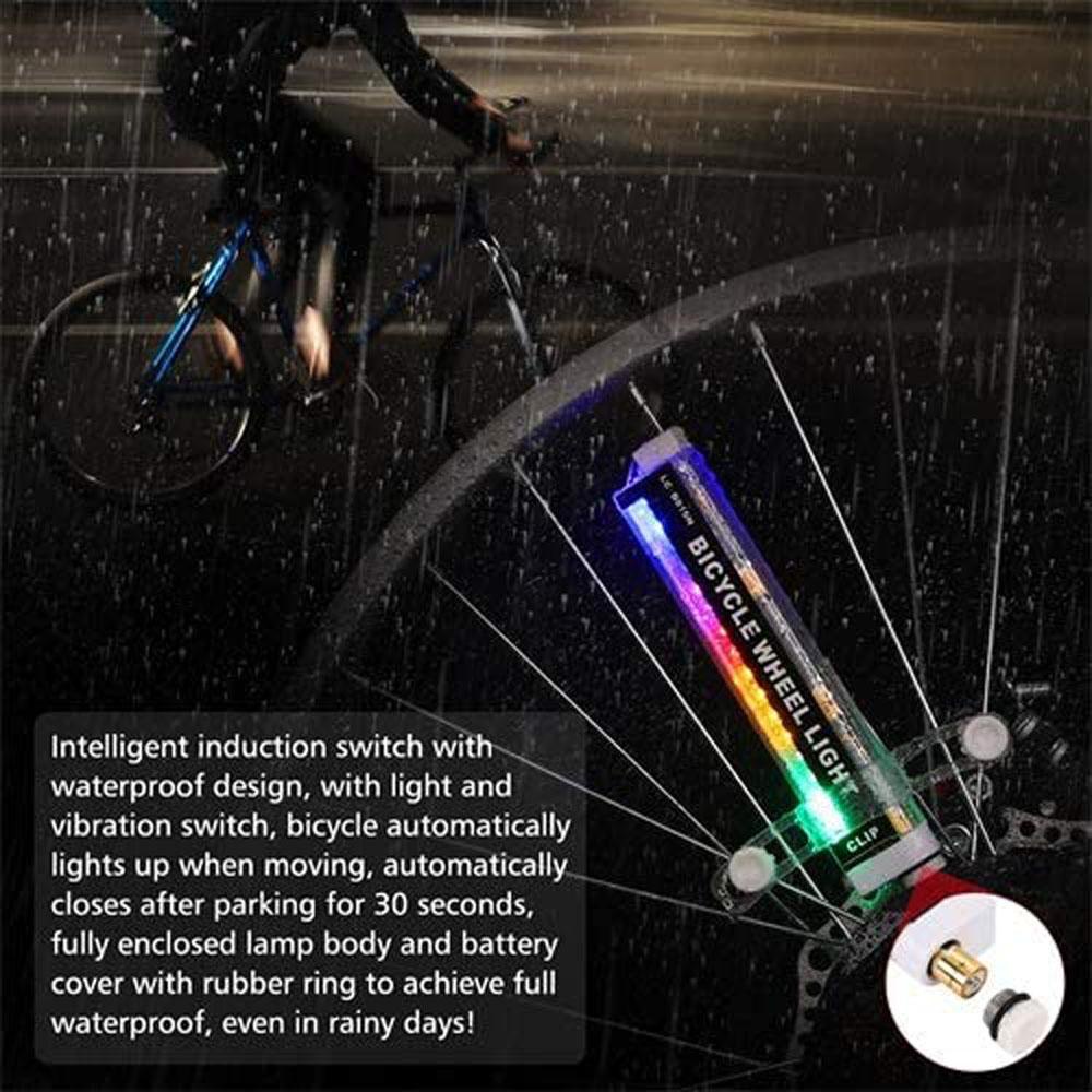 AUGUSTINA Bike Spoke Light Sepeda Gunung Waterproof Outdoor RGB Cycling Wheel Lamp