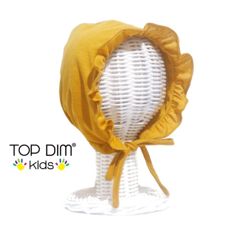 Topdimkids Topi Bonet Ruffle Bonet Topi Noni Bonet Renda Topi Bayi Aksesoris Anak Bayi Polos Basic-Kenari