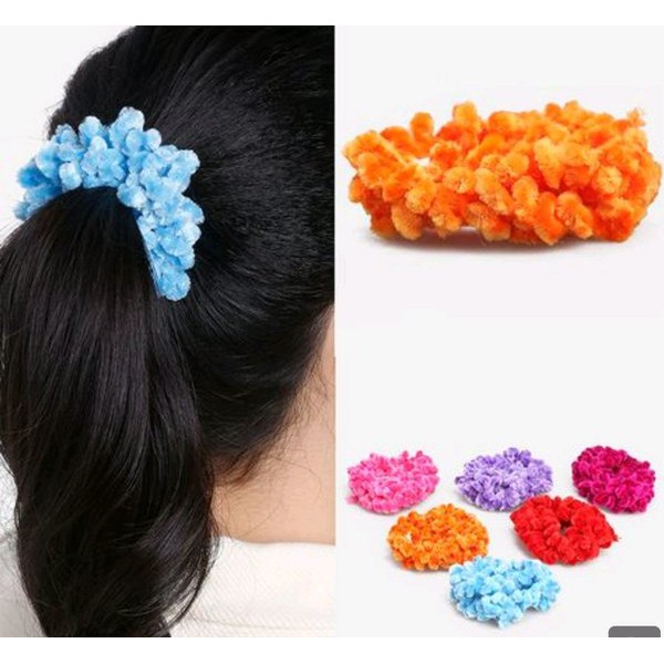 Ikat Rambut Ubur ubur Kunciran Cendol Jumbo Hijab Cepol Aksesoris [E 6555]-3