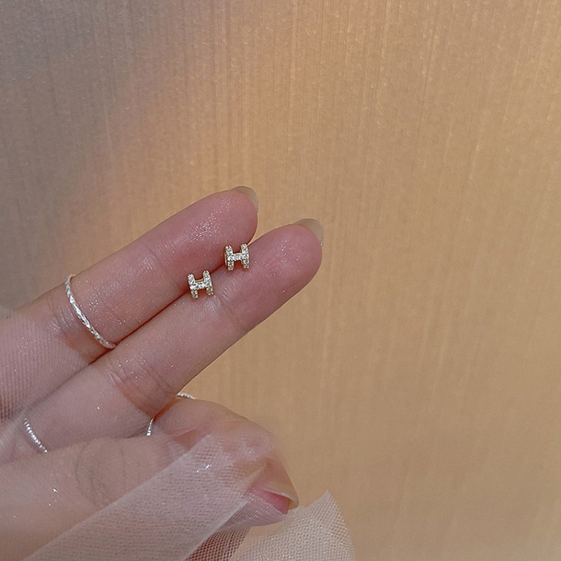 Anting Stud Bahan Logam S925 Warna Permen Gaya Korea Untuk Wanita
