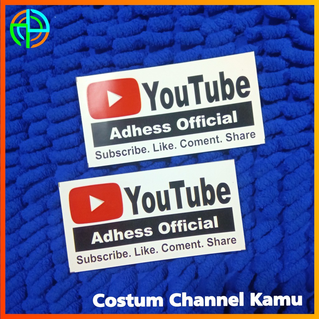 

(isi 10) Stiker Costum Nama Youtube Channel White Bahan Vynil Sticker Youtuber Setiker Subscriber