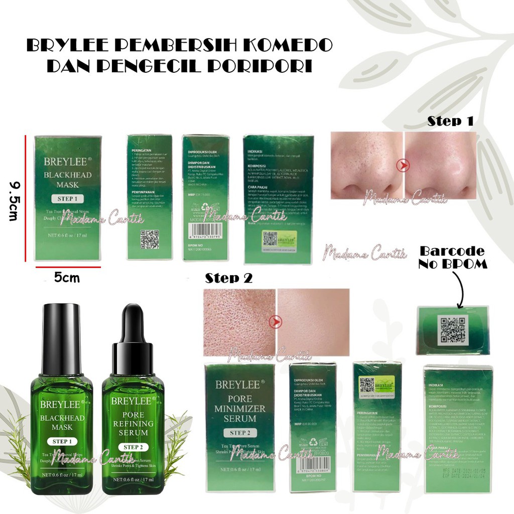 ✿ MADAME ✿ BREYLEE SERIES - BLACKHEAD KOMEDO MASK SERUM SHEET MASK SERUM MASKER WAJAH BPOM
