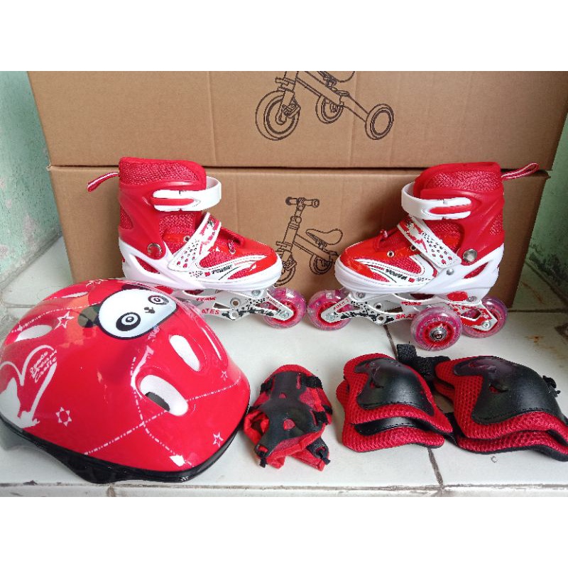 SEPATU RODA ANAK INLINE/BAJAJ +HELM +DEKER