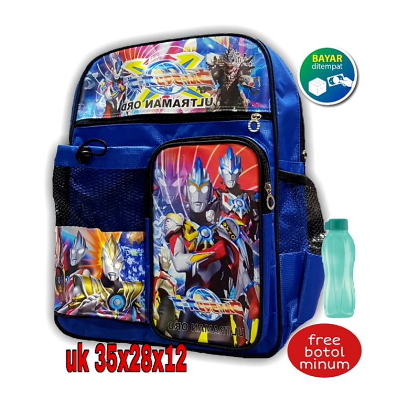 TAS RANSEL ANAK ULTRAMAN, TAS RANSEL ANAK SD&amp;TK BERHADIAH BOTOL