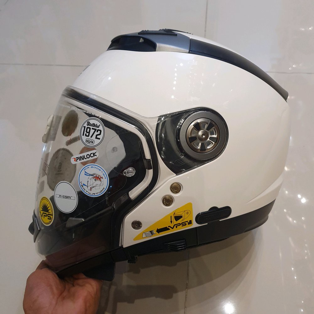 Nolan N44 Classic Metal White tali Microlock Non Evo Limited