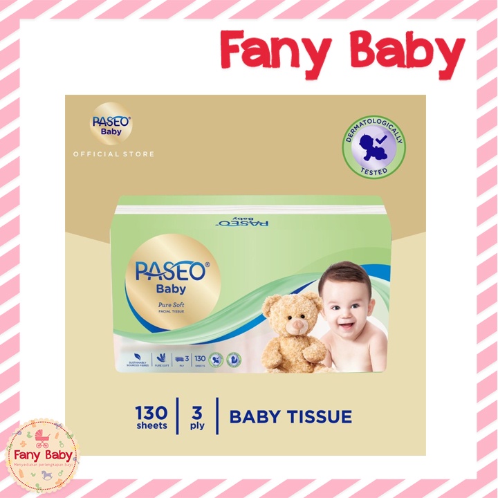 PASEO BABY PURE SOFT FACIAL TISSUE 130 SHEET