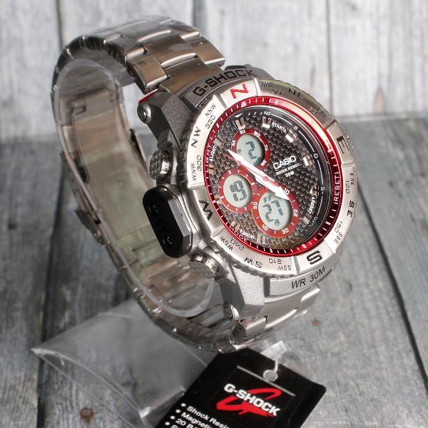 TERMURAH  G-Shock Casio Rantai Stainless Steel / Jam Tangan Pria Dual Time , Chrono / digital *GSTS4