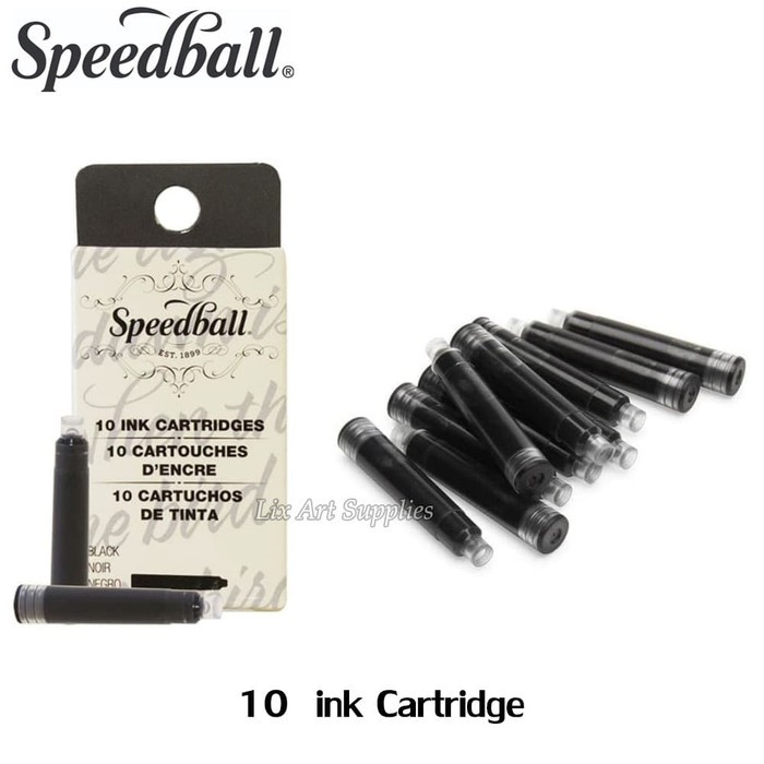 

Spesial Speedball Fountain Pen Ink Cartridges Refill Set 10 - Black Hot