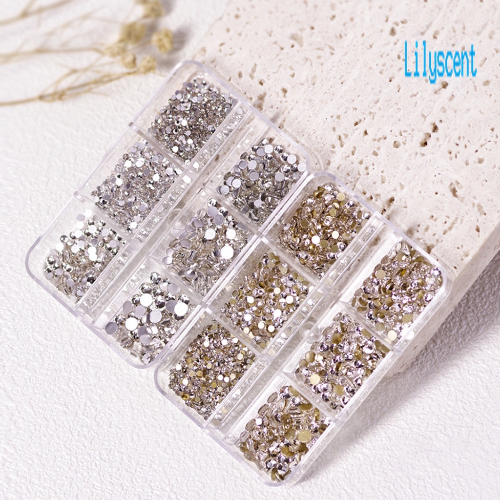 Lily 1688Pcs / Kotak 6 Sekat Berlian Imitasi Untuk Dekorasi Nail Art DIY