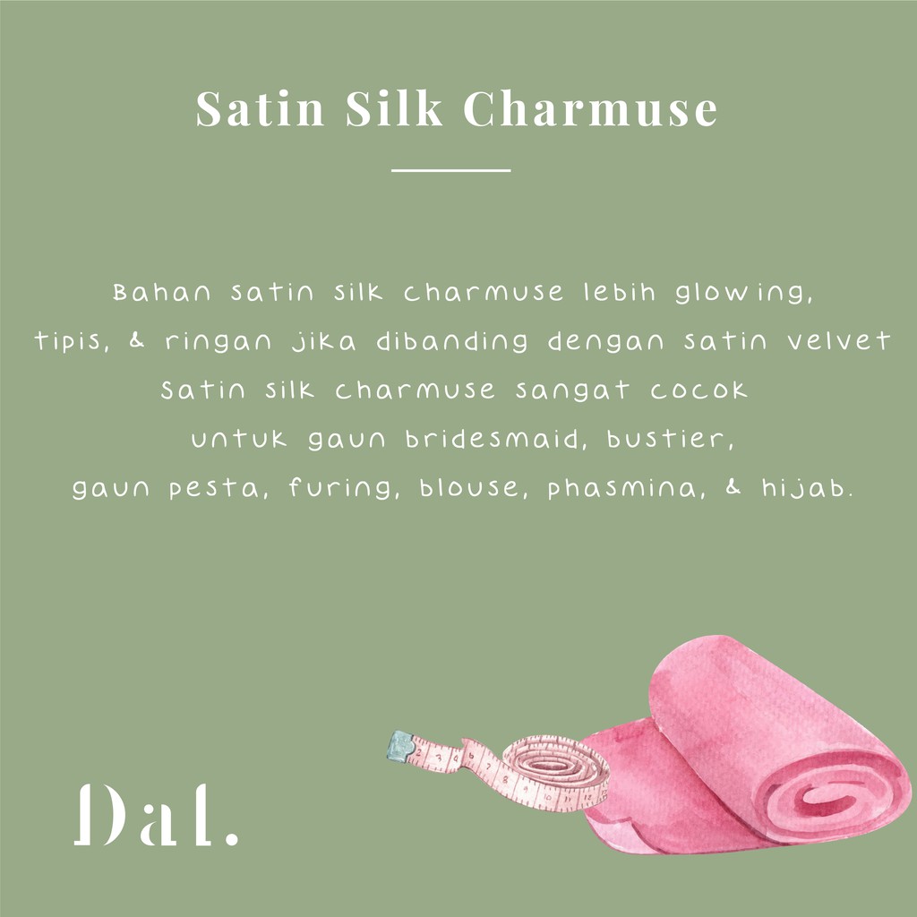 1/2 meter kain bahan satin silk charmuse premium warna dusty rose pink soft muda pastel mengkilap glossy quality sateen saten charmeuse kualitas super puring furing bagus murah gamis dress gaun pesta hijab seragam jahit bridesmaid