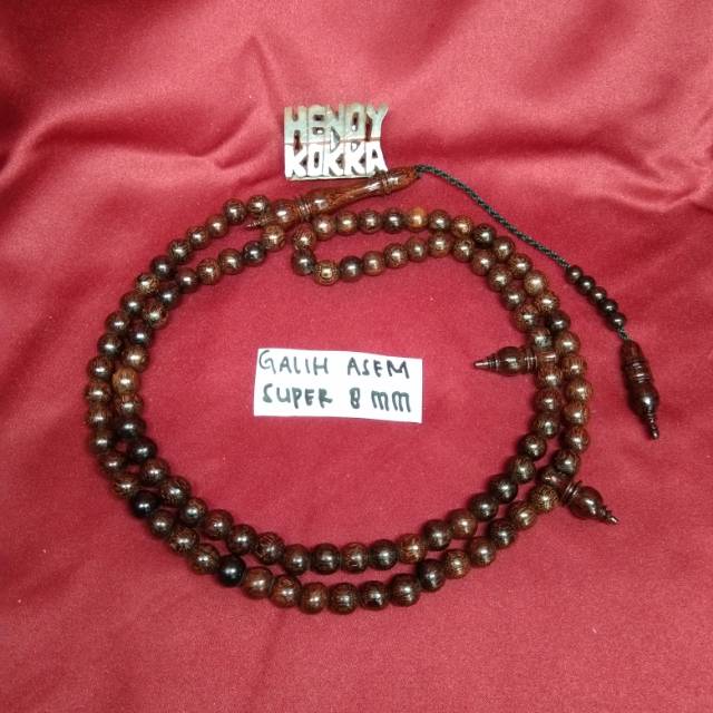 Tasbih 99 galih asem super 8 mm