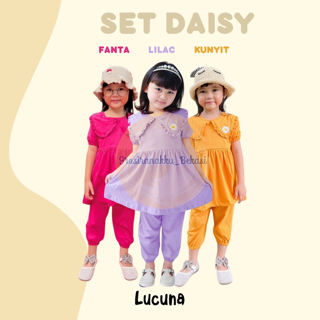 Setelan Anak Lucuna Daisy Mix Warna 1-5tahun