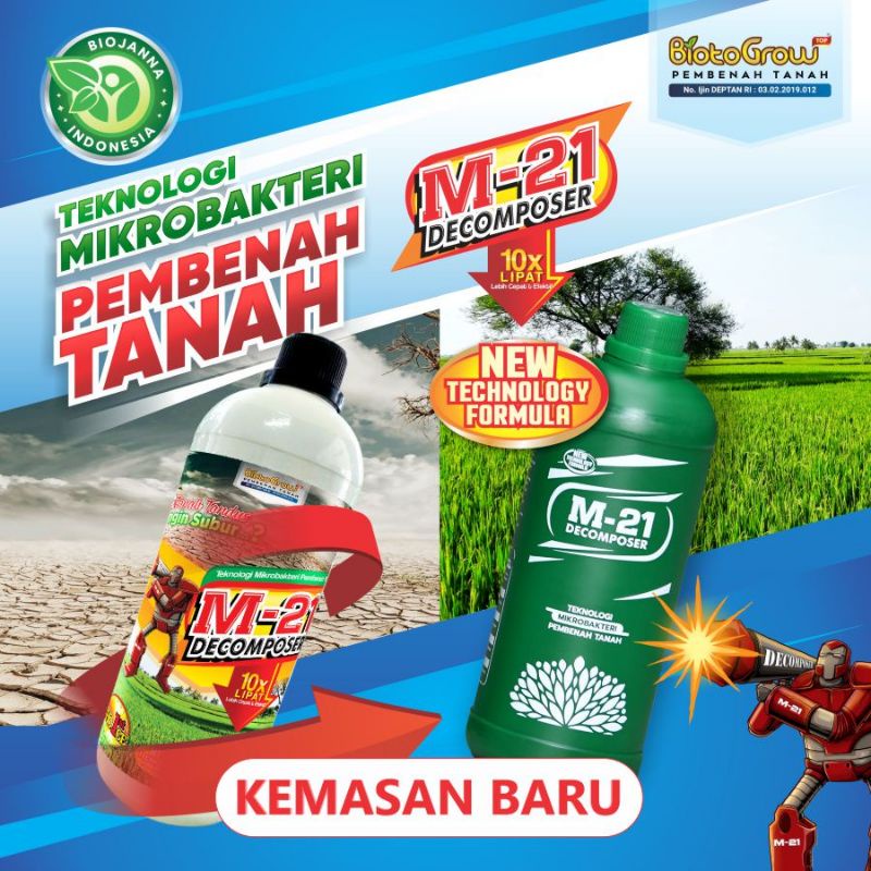 Kemasan Baru M-21 Decomposer / Formula Pendongkrak Penyubur Tanah / Decomposer M21