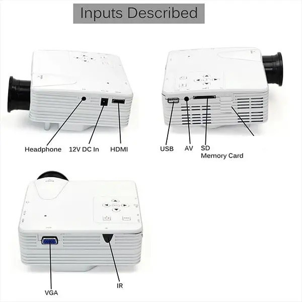 H100 - MIni LED Projector 100 Lumens - Proyektor LED Portabel Untuk Entertainment dan Hiburan