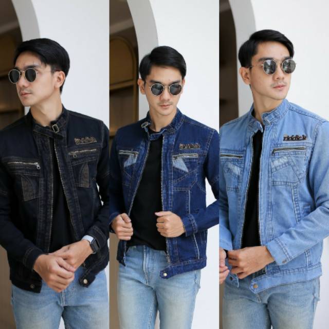 Jaket Pria Jeans Denim Kerah The Riddick