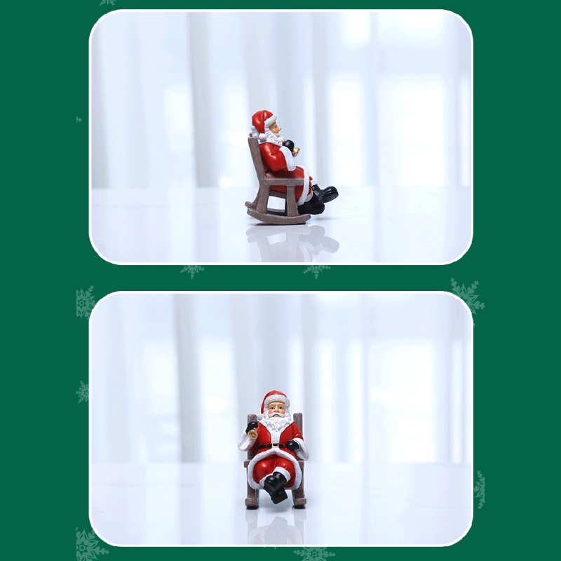 Ornamen Kursi Goyang Desain Kartun Santa Claus Bahan Resin Untuk Natal