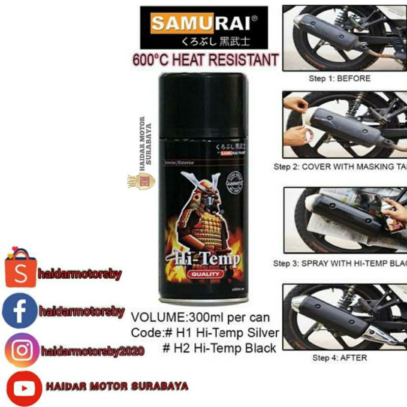 cat samurai/cat motor buat knalpot/cat anti panas
