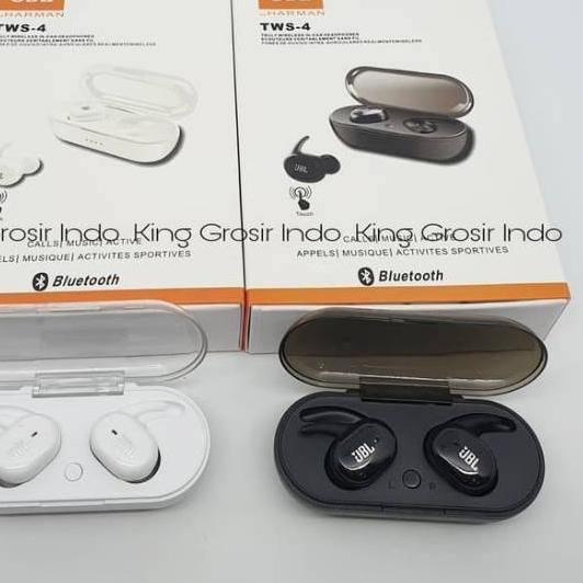 SHOPEE -922 ( ORIGINAL ) Headset Bluetooth JBL TWS 4 Wireless Earphone Bluetooth Isi Kiri Kanan ✡