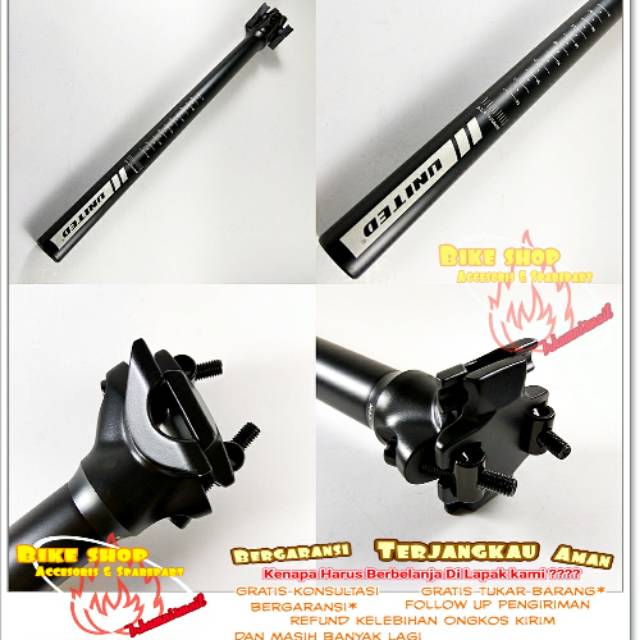 Seatpost United 25.4 Hitam Alloy