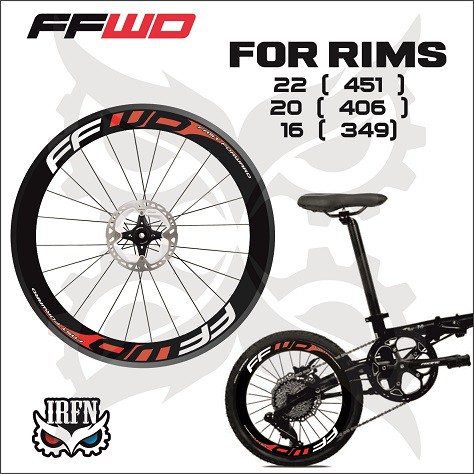 Stiker Decal RIms FFWD F4R bmx folding bike