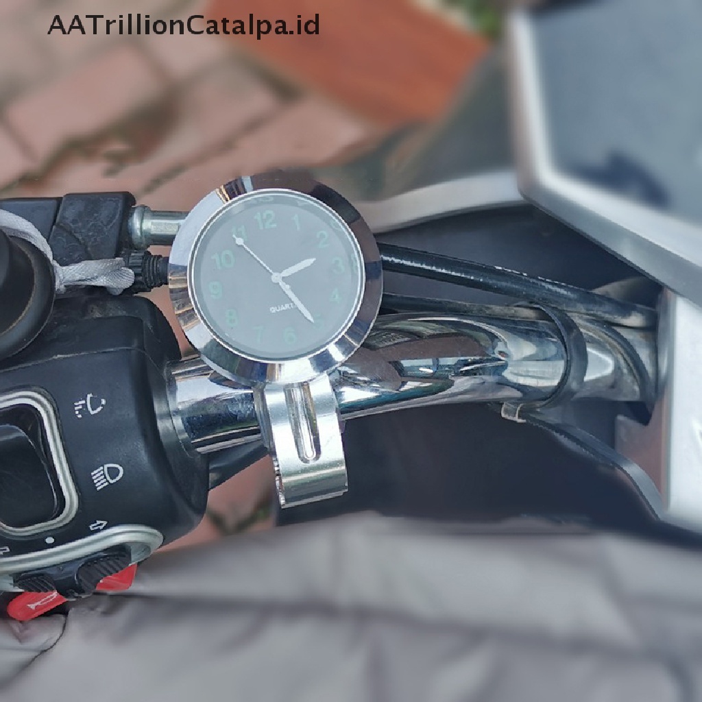 Aa Jam Analog Luminous Bentuk Segitiga Untuk Stang Motor Skuter Sepeda