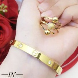 Tiatnium Set Gelang dan Cincin Wanita GT707