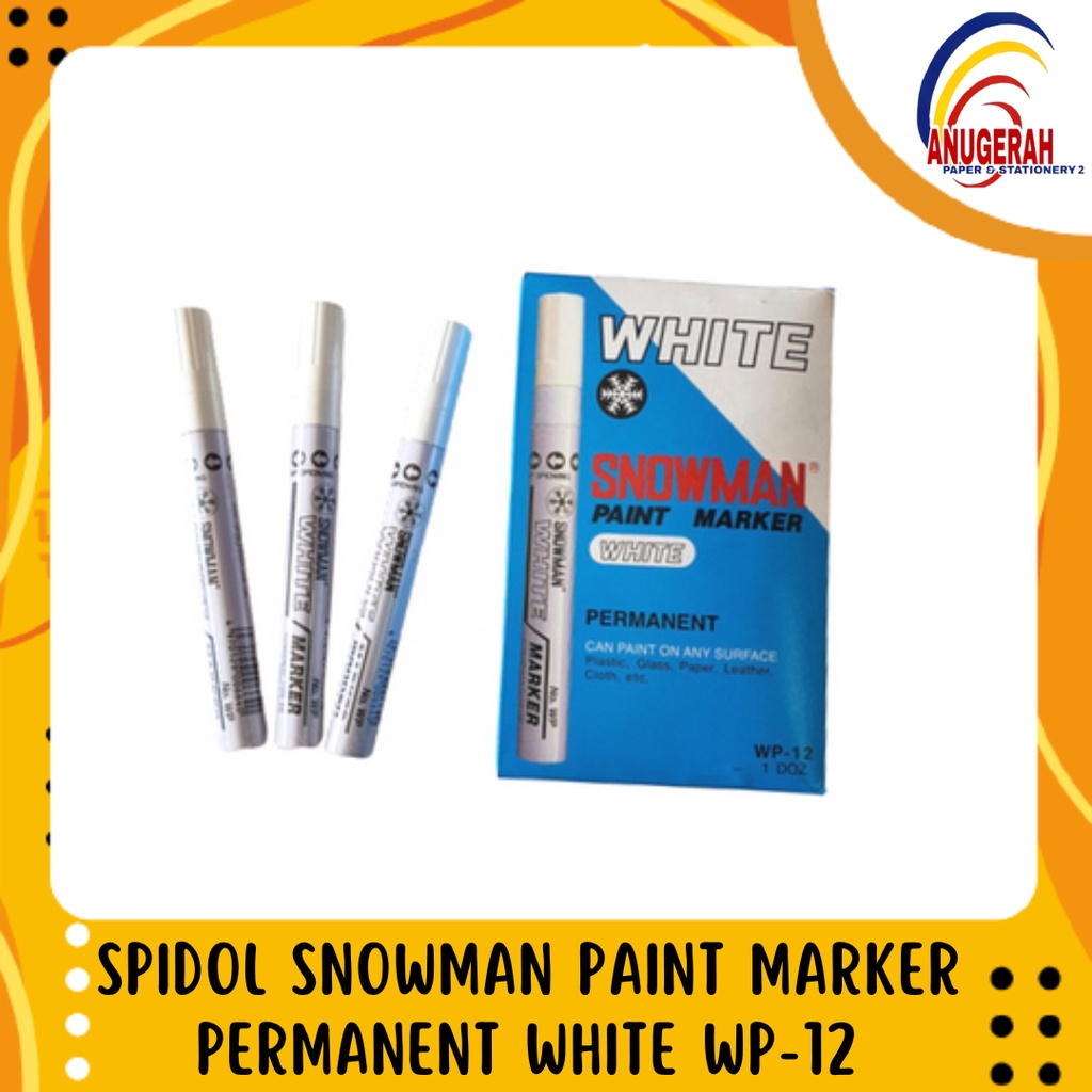 

SPIDOL SNOWMAN PAINT MARKER PERMANENT WHITE WP-12 (PCS)