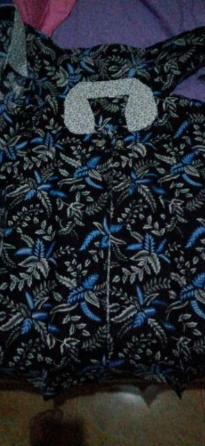 Batik Couple Keluarga Sania Ruffle Ori Ndoro Jowi Dnt Blarak Biru