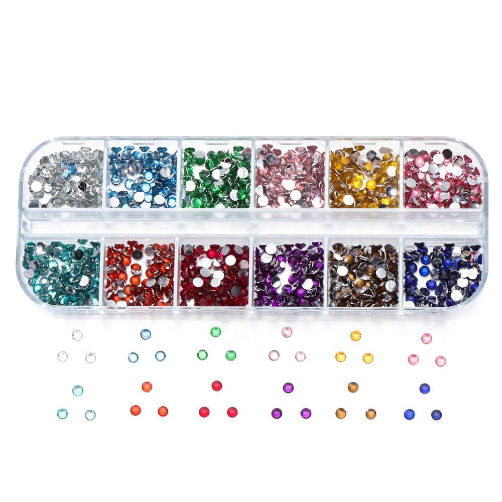 R-flower Nail Rhinestones Untuk Aksesoris Manicure Desain Manik-Manik Warna-Warni Jelly Permata Batu Kuku