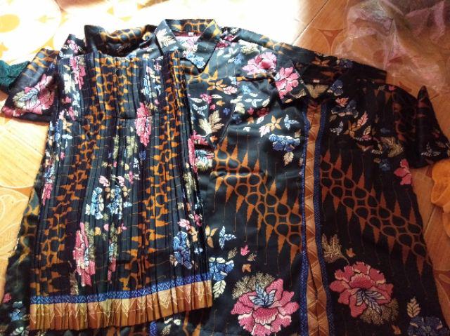Couple Family Novianty Rok Instan Plisket Jumbo Kombi Kemeja Batik Ayah Dan Anak