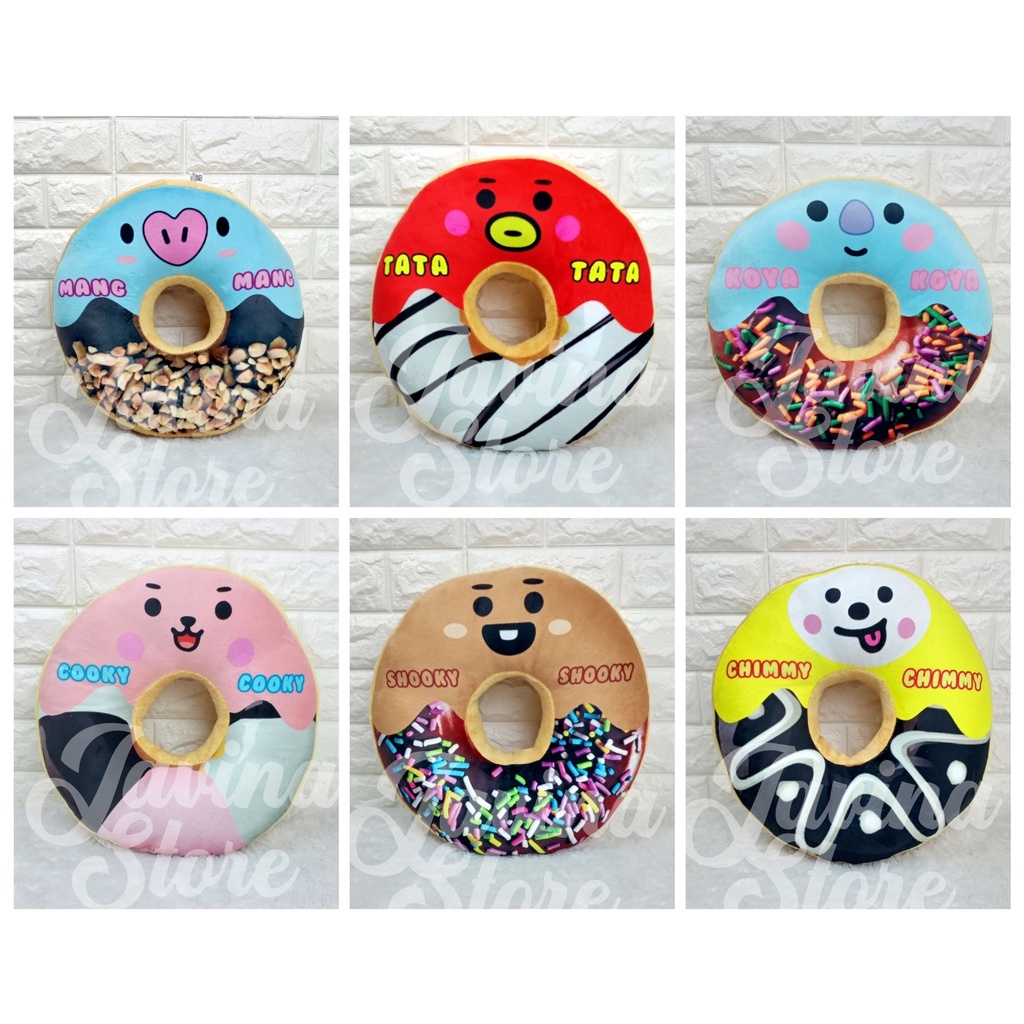 Bantal Donat Karakter Bts Bt21 Printing 36 Cm