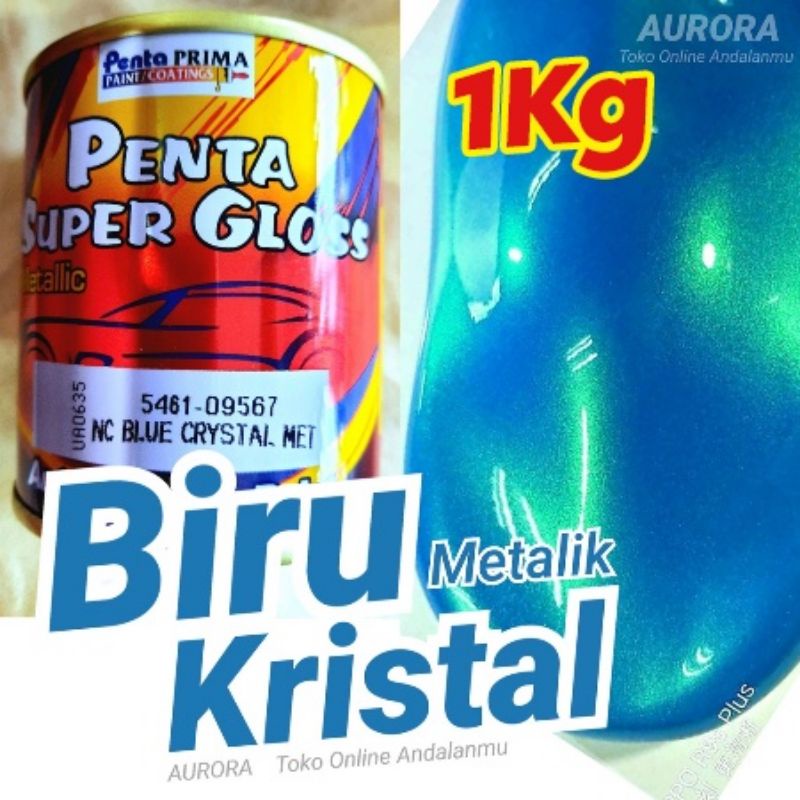 Cat Biru Metalik Penta Super Gloss Blue Cristal Kristal Biru Kristal Blue Cristal 1kg