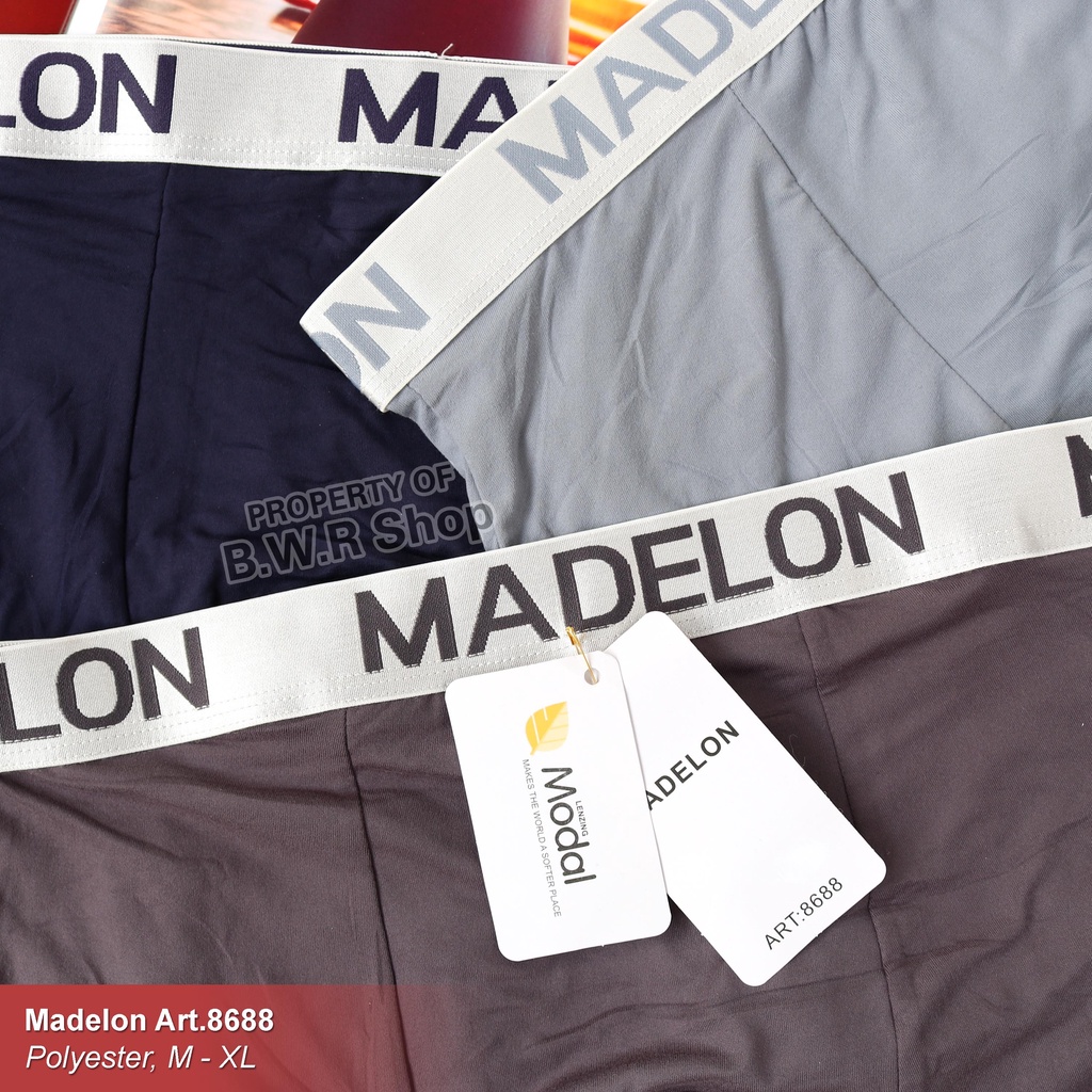 [ 3pc ] Boxer Madelon 8688 PUTIH | Celana Dalam Pria Madelon Boxer Briefs Samless | Bwr