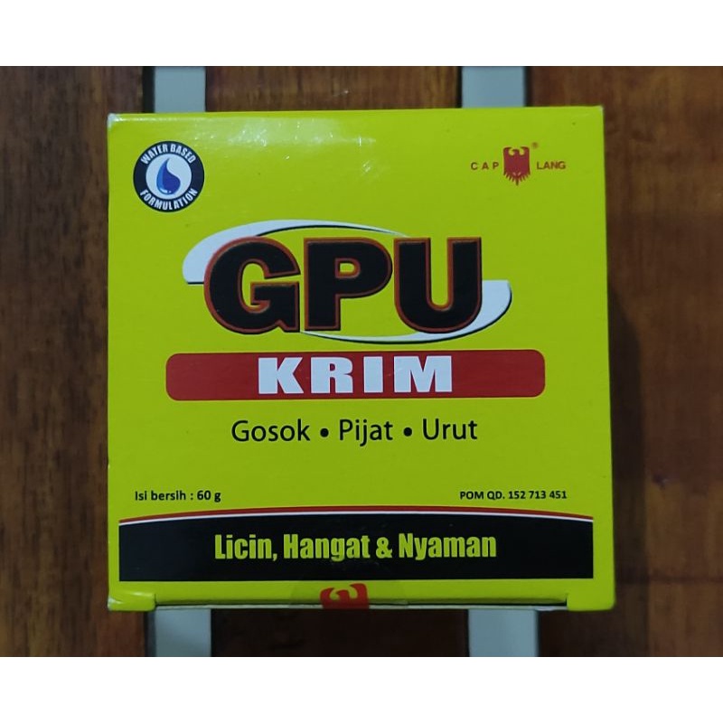 Gpu Krim Aroma Pala 60 Gram / Meredakan Nyeri Sendi / Punggung / Keseleo / Cream Gosok