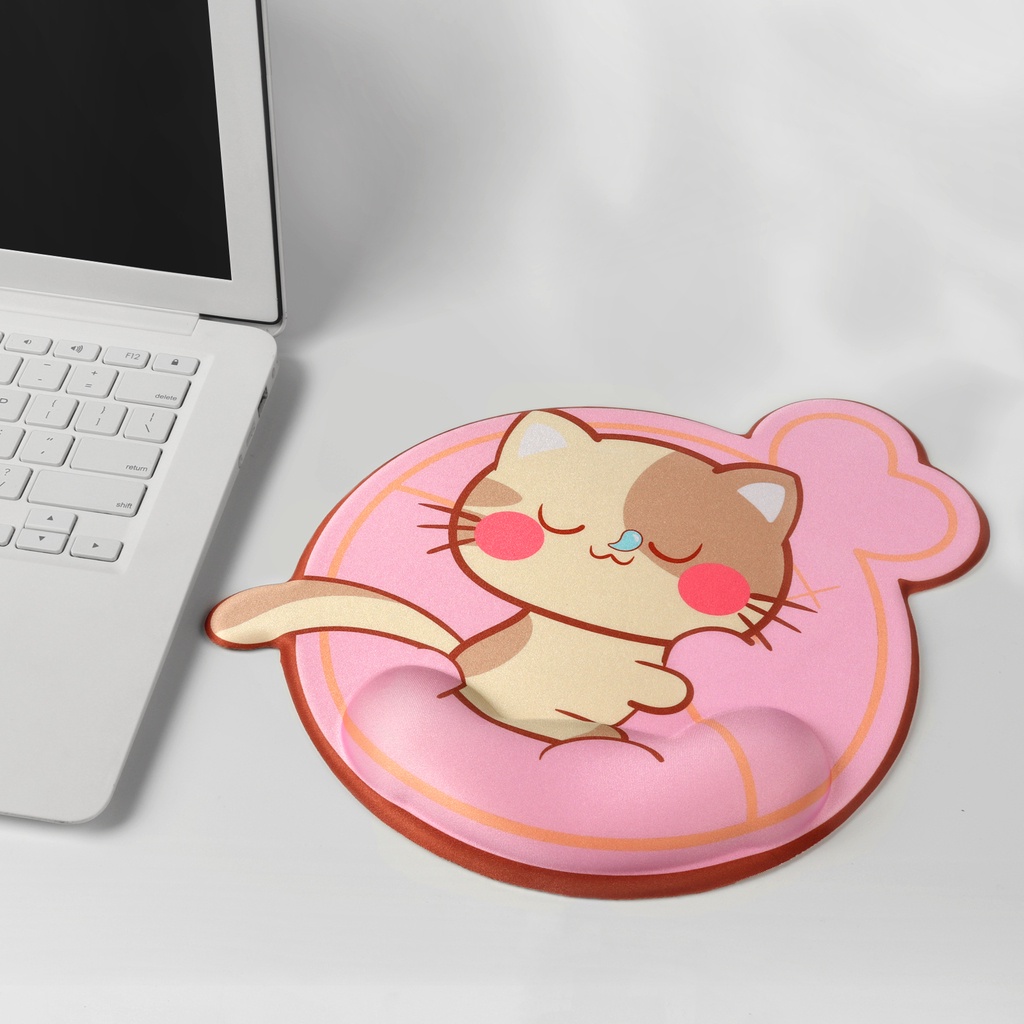 Mouse Pad Bahan Silikon Motif Kartun 3D Dengan Bantalan Pergelangan Tangan