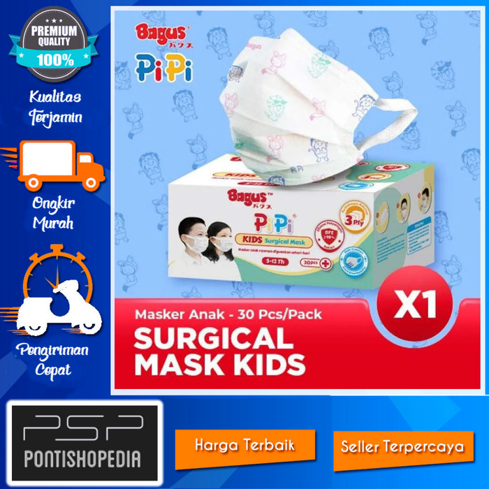 PSP BAGUS - Masker Anak 3 Ply Earloop | Masker Medis Anak | Surgical Mask