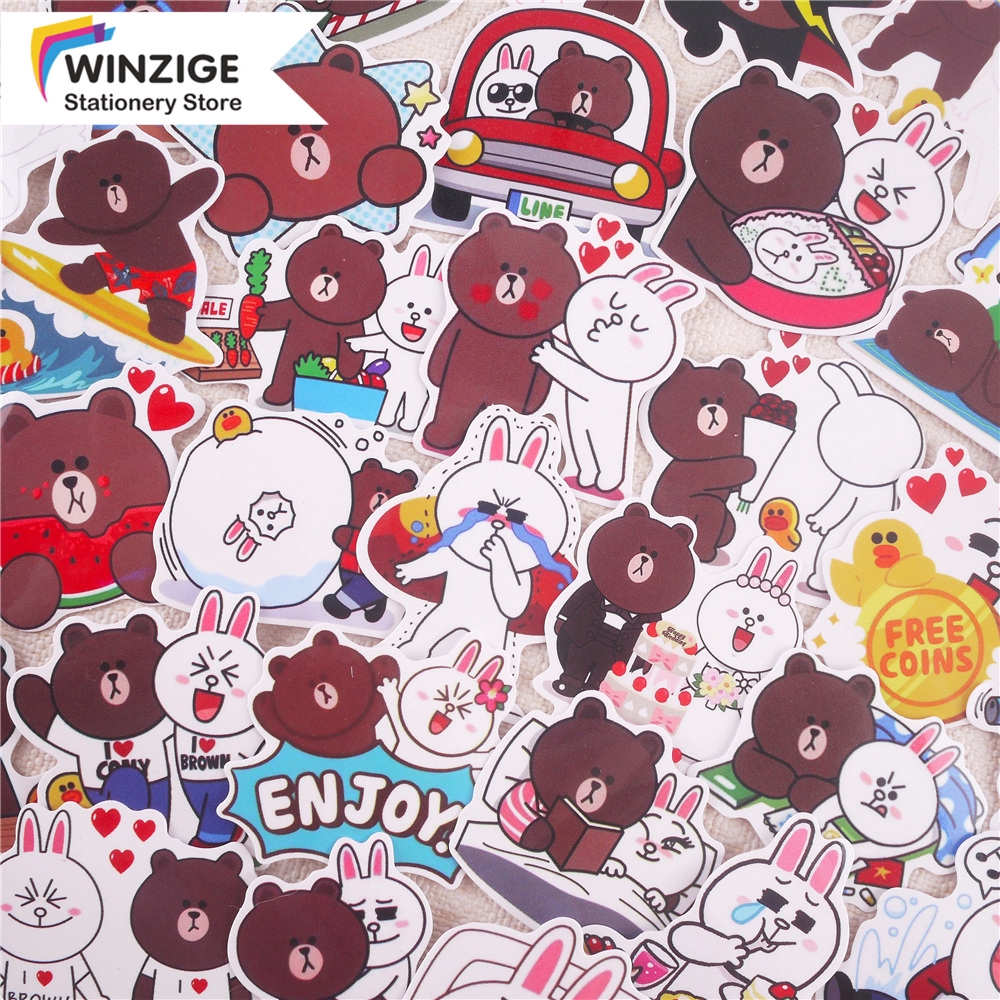 Winzige 36Pcs Stiker Lucu Tahan Air Anti Luntur untuk Winzige 36Pcs Stiker Lucu Tahan Air Anti Luntur untuk