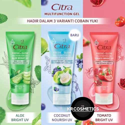 Citra Fresh Glow Multifunction Gel Tomato Bright UV &amp; Aloe Bright UV - 180 ml