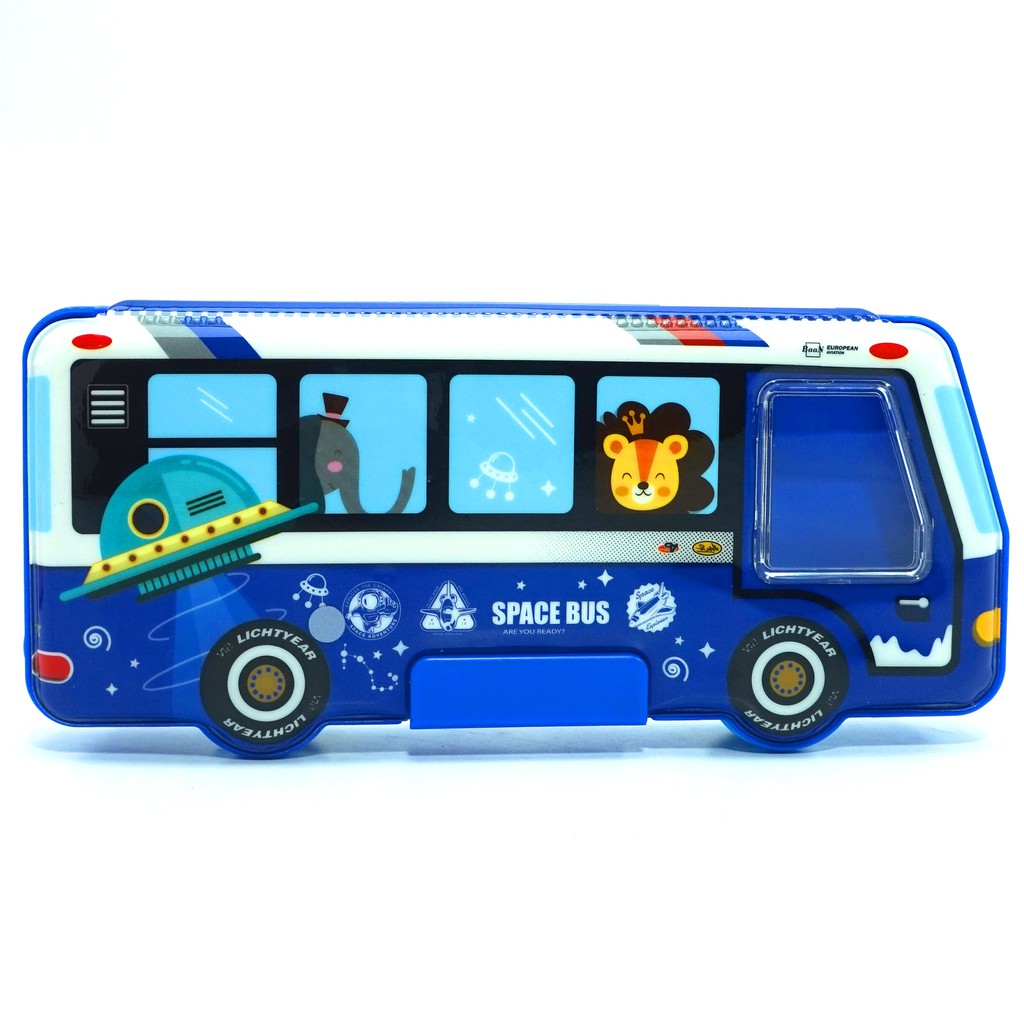 KOTAK PENSIL ANAK LUCU &quot;SPACE BUS&quot;  VARIAN WARNA : BIRU MUDA, BIRU TUA, DAN PINK (IMPORT)