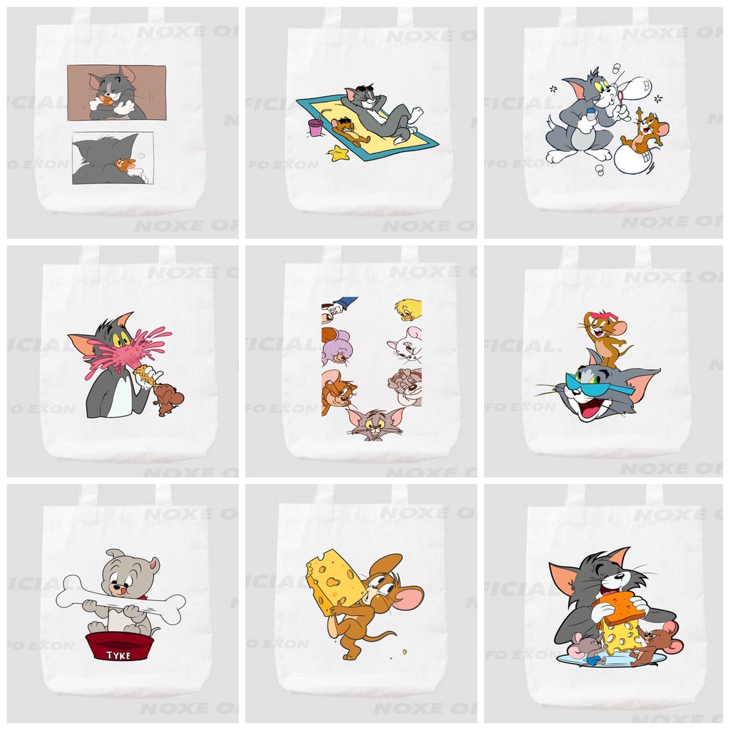 TOTE BAG KANVAS TOM &amp; JERRY / TAS KARAKTER KARTUN TAHUN ANAK 90AN