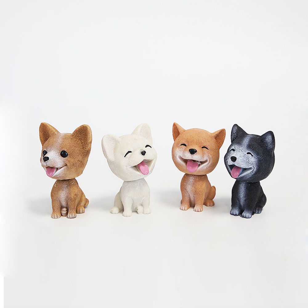 SUYOU 1PC Cute Nodding Puppy 8 Styles Car Swing Toys Shaking Head Dog New Vinyl Resin Car Interior Dashboard Ornament