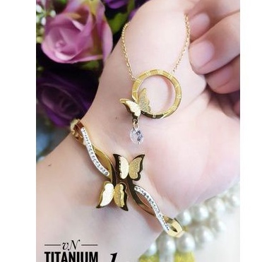 Titanium kalung gelang wanita n16