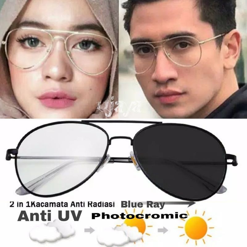 Kacamata Photocromic Antiradiasi Komputer AP Aviator