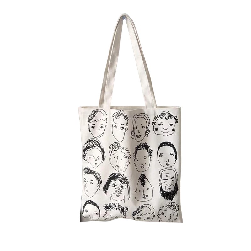 SANSURBAGS PEOPLE FACE EXPRESSION - Tas Tote Bag Pria Wanita (Resleting)