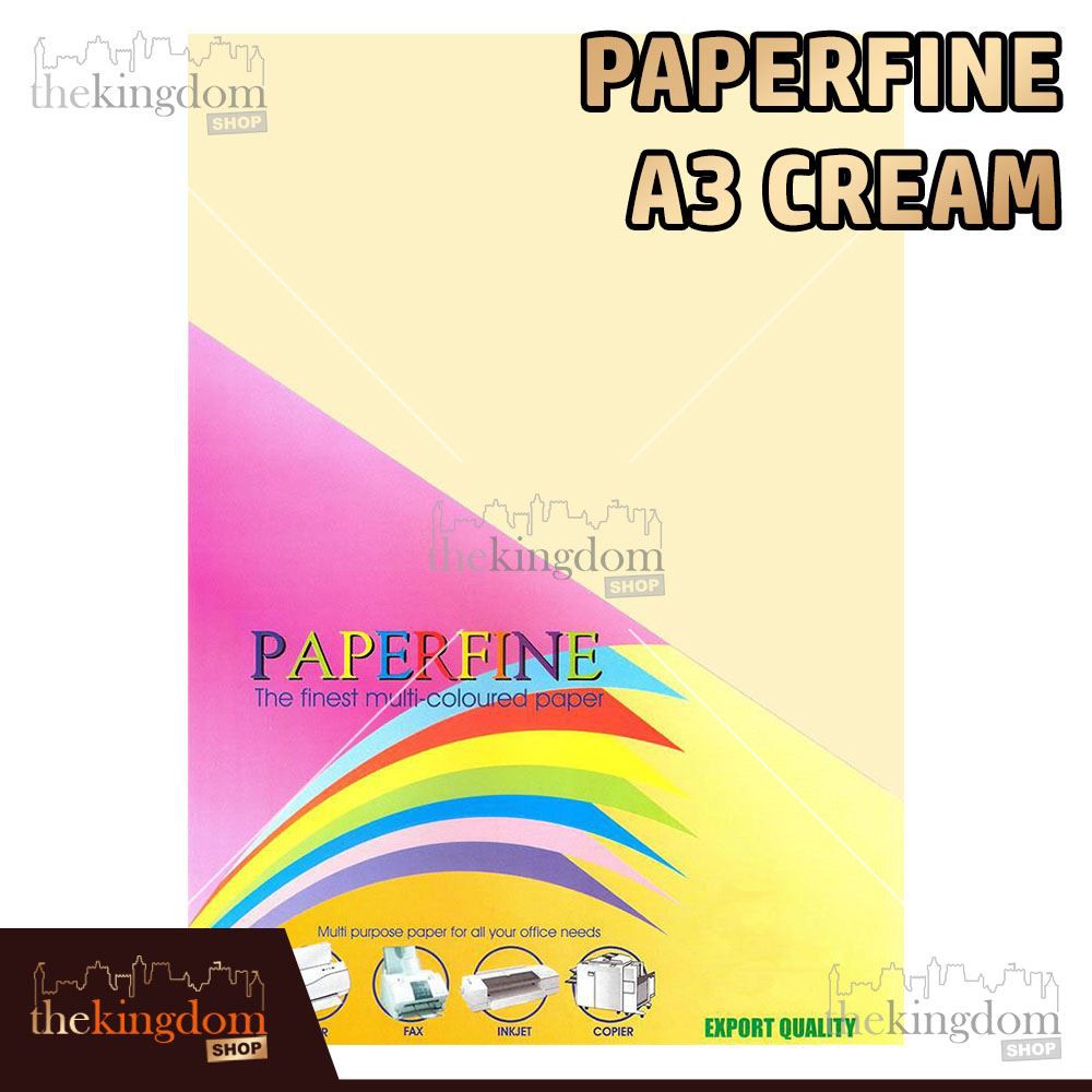 Paperfine Kertas HVS Warna A3 Cream Krem Isi 500 Lembar Kode Warna 110