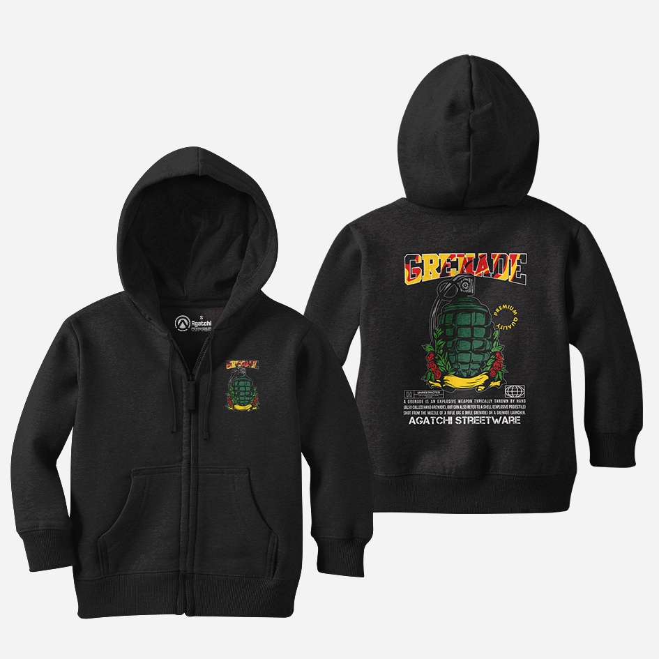 Sweater Zipper Hoodie Anak Grenade