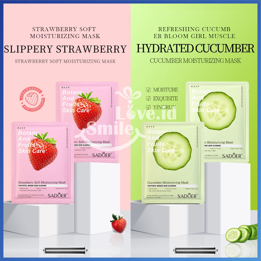 Smilelove SADOER Moisturizing Sheet Mask Botany and Fruits Mask Masker Wajah Buah SAD02