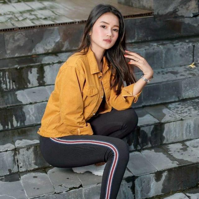 Jaket Jeans Boy Friend / Jaket Jeans Oversize Wanita BEST SELLER-Mustard