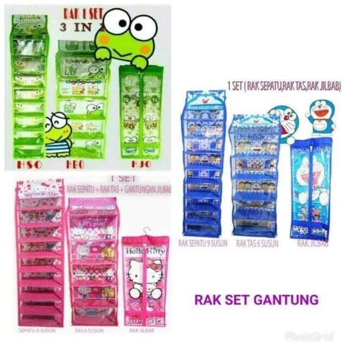 RAK SET GANTUNG 3in1 ( Rak Tas, Rak Sepatu, Rak Jilbab )