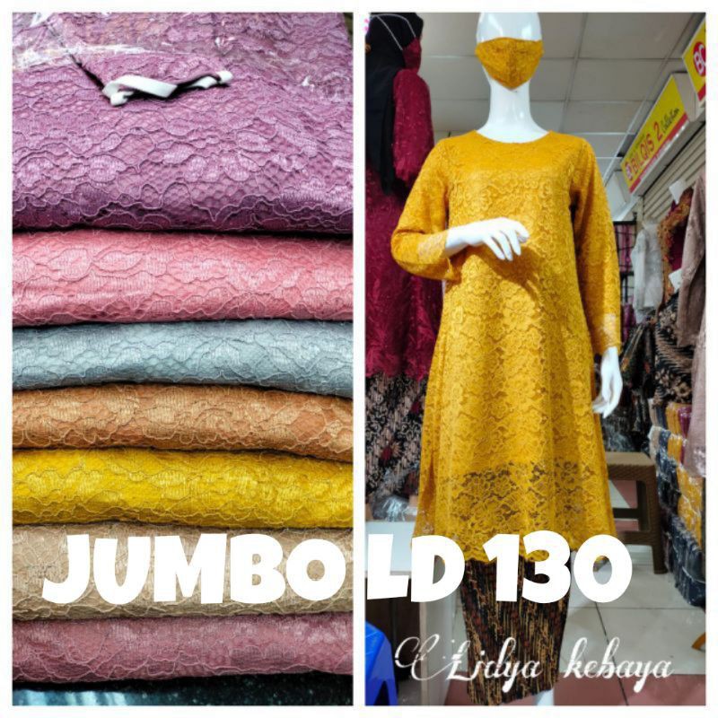 stelan kebaya brokat jumbo-brokat tunik-baju kebaya big size LD 130
